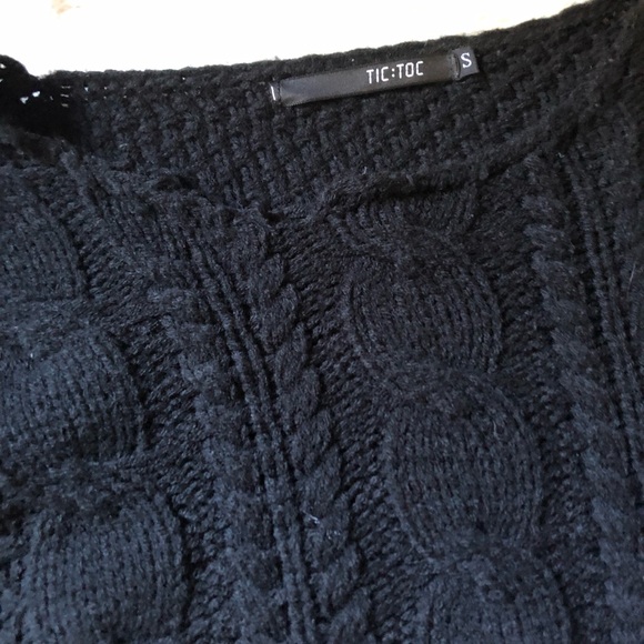 Cropped Black Knitted Sweater Tic Toc - Picture 2 of 2